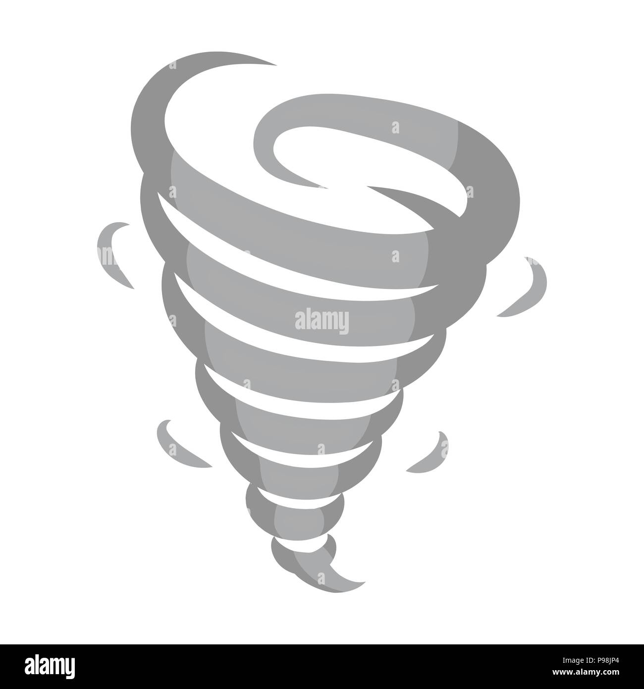 Tornado icon in monochrome style isolated on white background. Weather ...