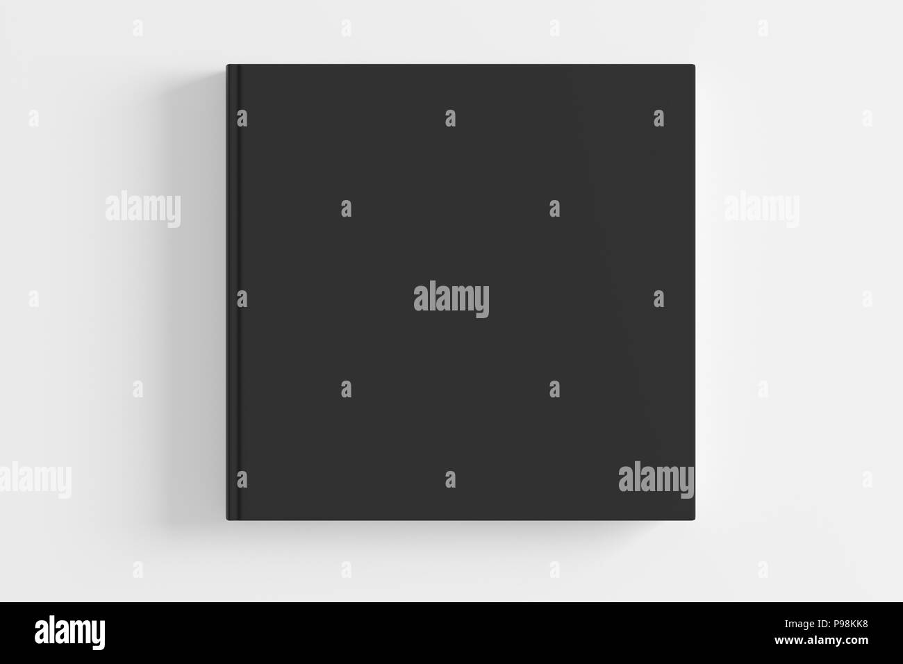 Blank black book cover on white background. Isolated with clipping path