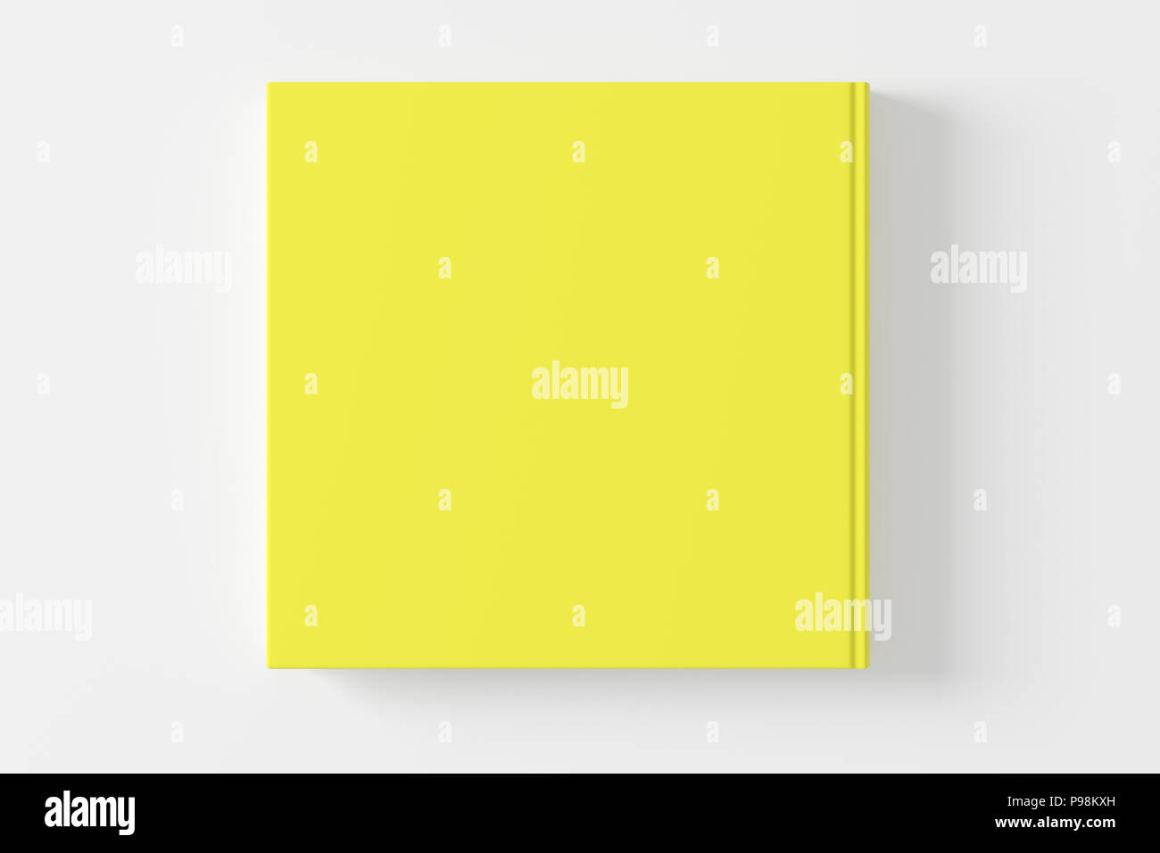 Blank yellow book cover on white background. Isolated with clipping