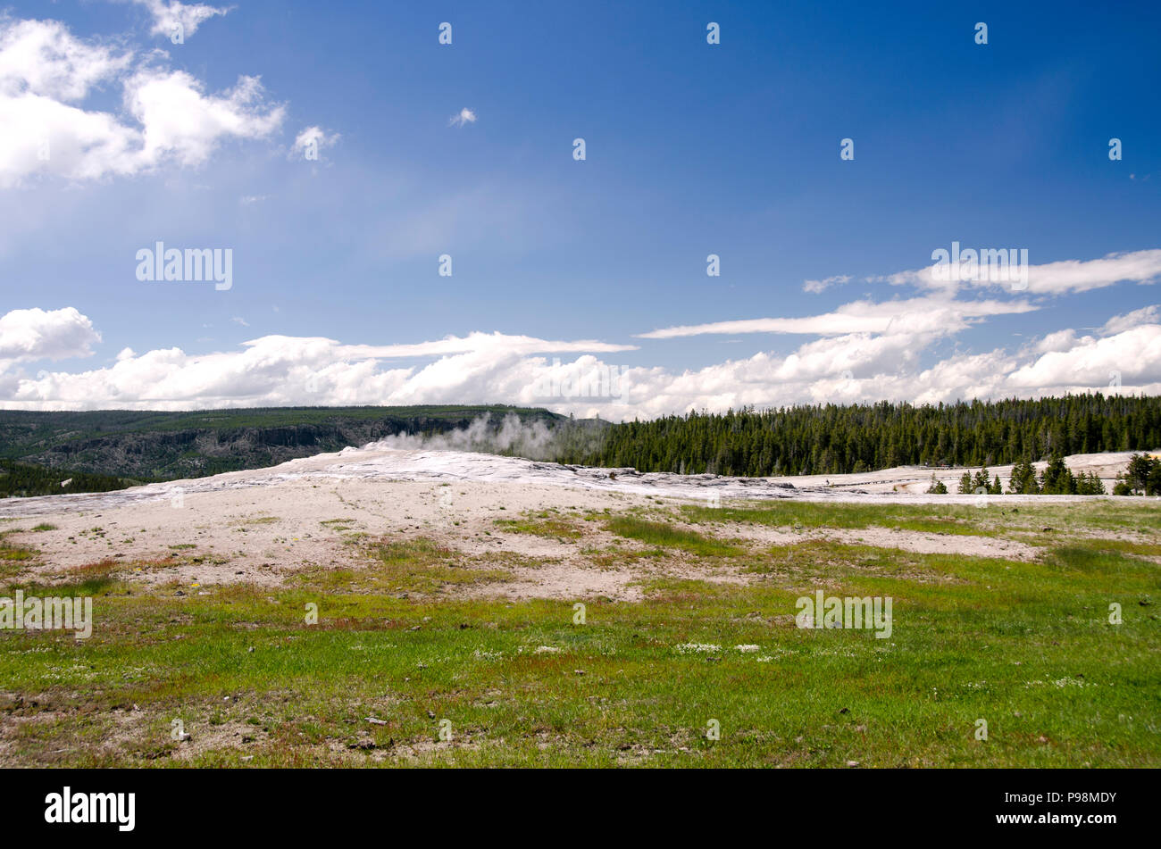 Geyser in Yellowstone National Park in Wyoming Stock Photo - Alamy