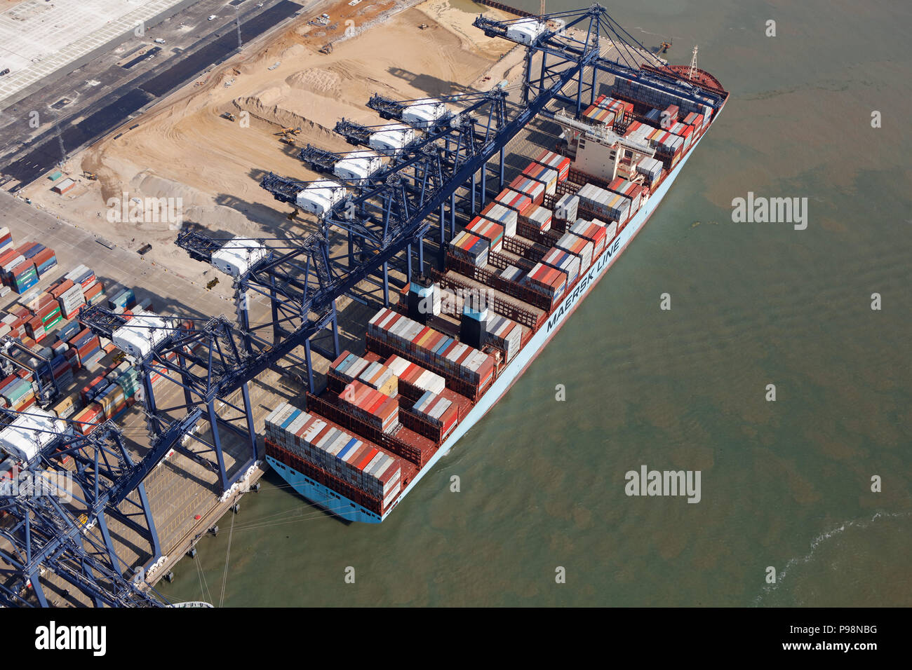 Aerial photograph of the Port of Felixstowe Stock Photo