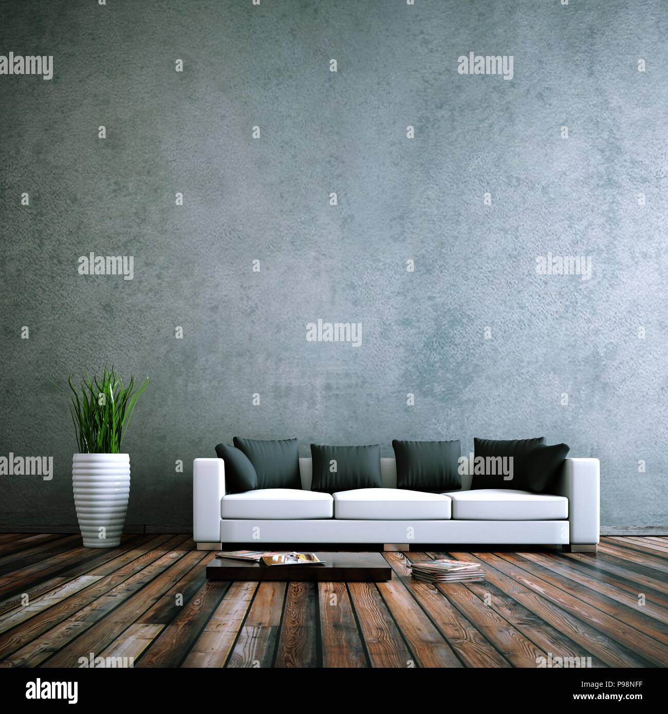 Interior design modern bright room with white sofa Stock Photo Alamy