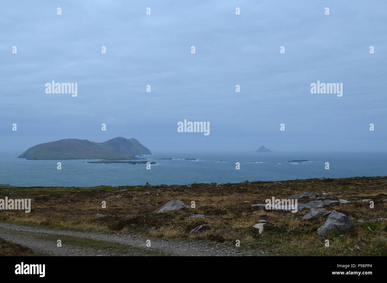 Blasket Island's off the coast of Dingle in Ireland. Stock Photo