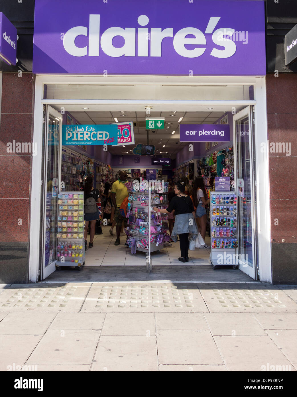 Claire's Accessories on Oxford Street, London, UK Stock Photo