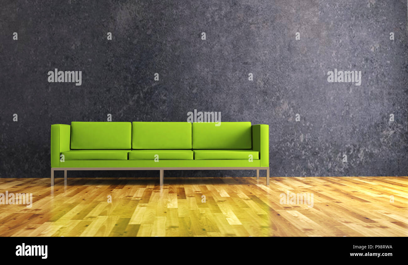 Interior design modern bright room with black sofa Stock Photo - Alamy