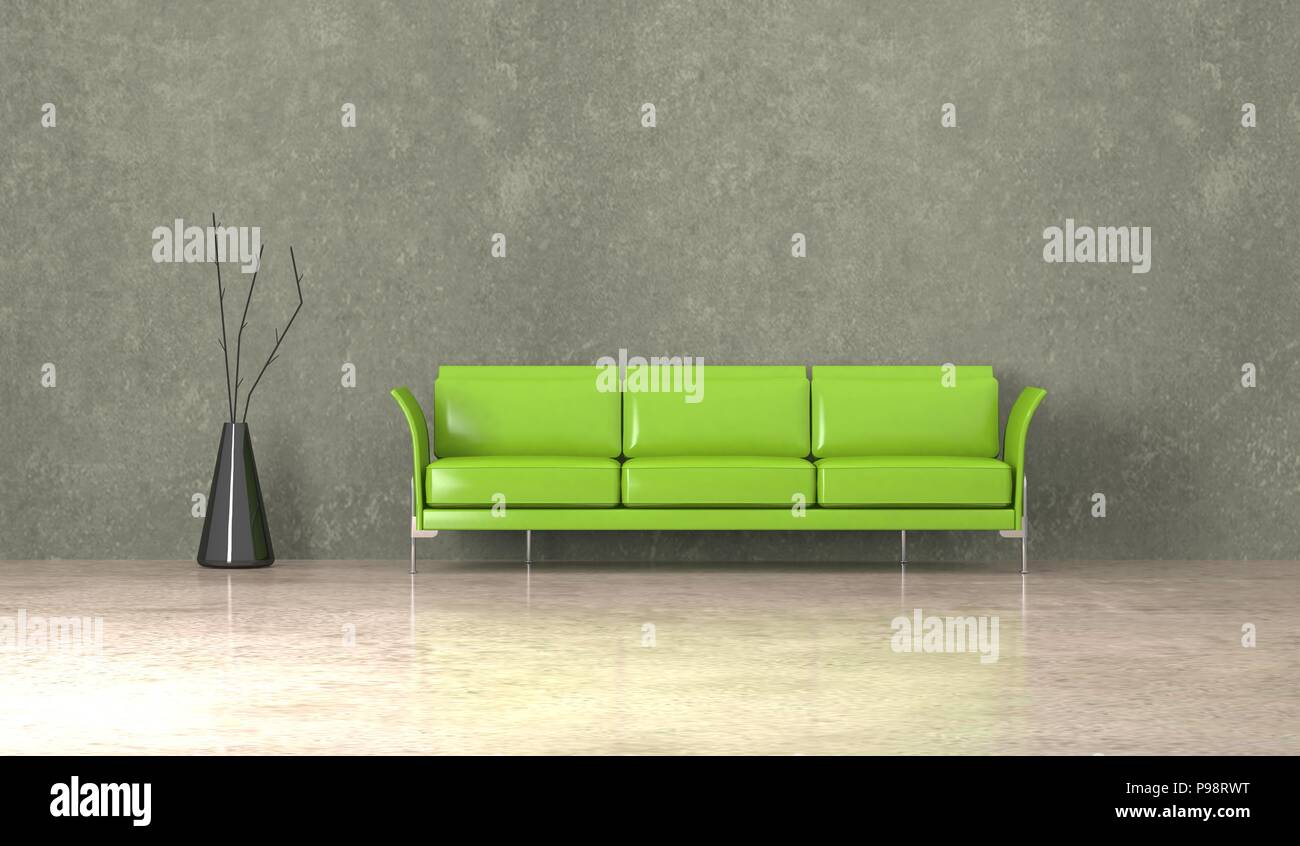 Interior design modern bright room with black sofa Stock Photo - Alamy