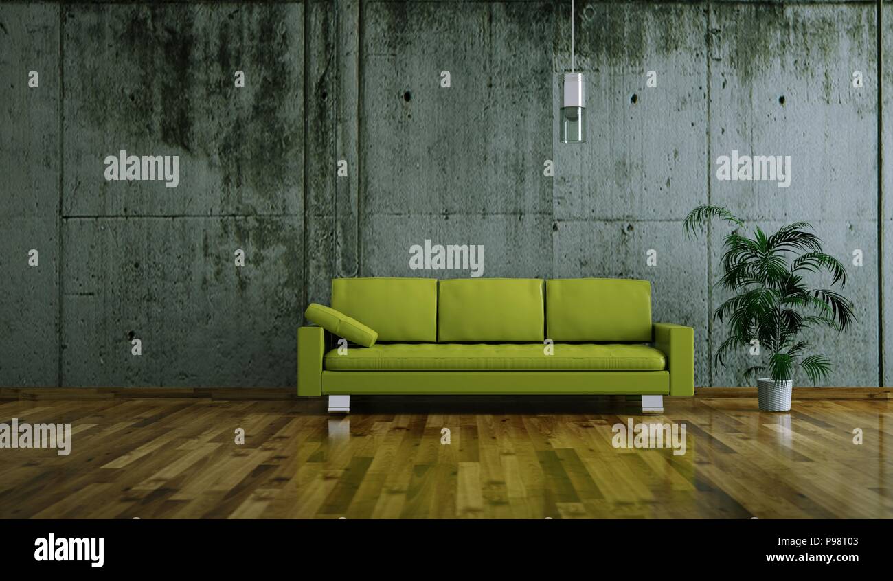Interior design modern bright room with black sofa Stock Photo - Alamy