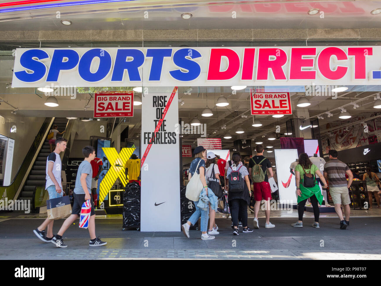 Big Brand Sale at Sports Direct Kensington High Street, London, UK