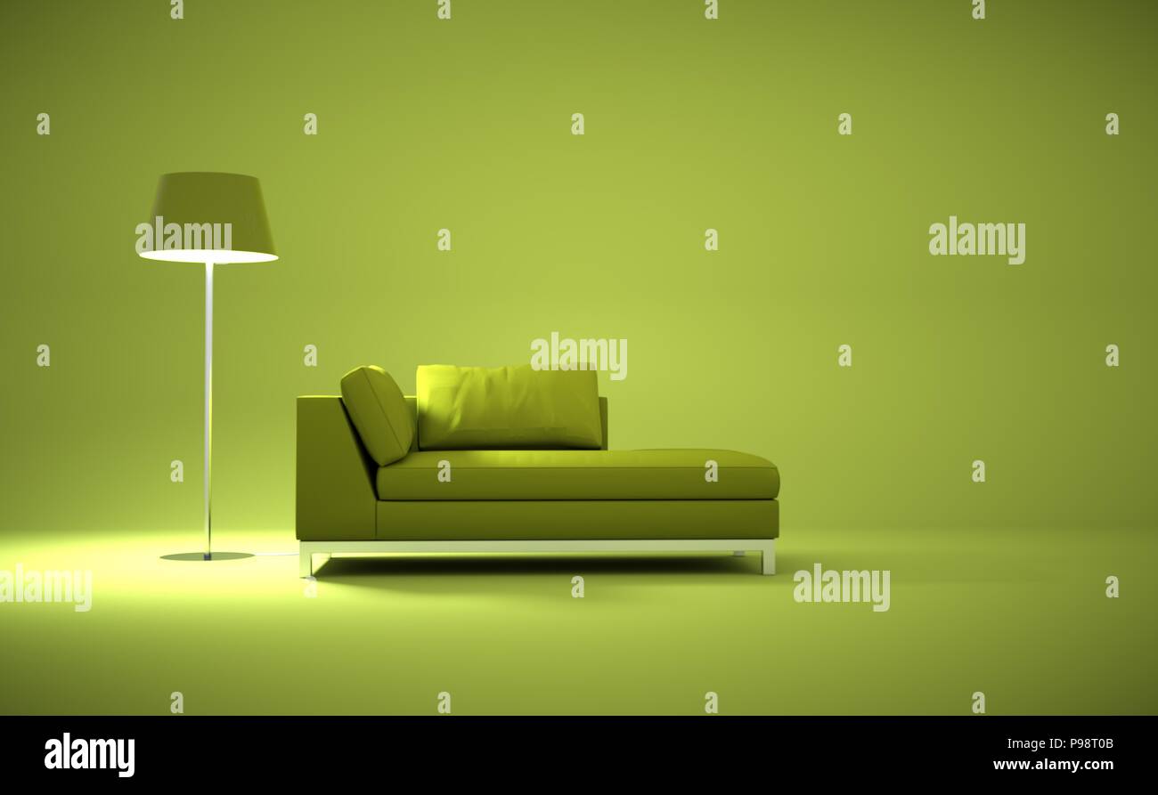 Interior design modern bright room with black sofa Stock Photo - Alamy