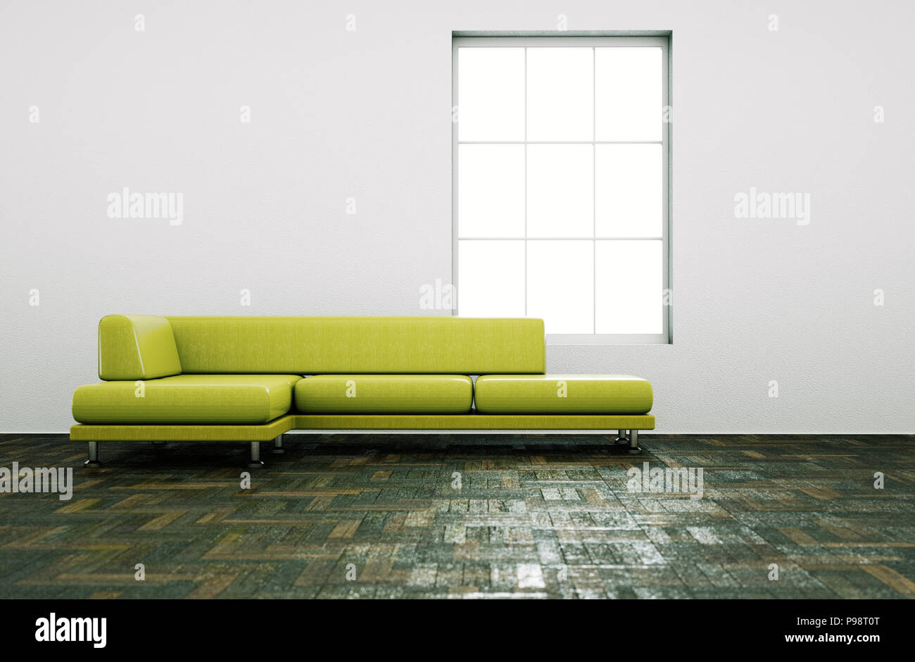 Interior design modern bright room with black sofa Stock Photo - Alamy