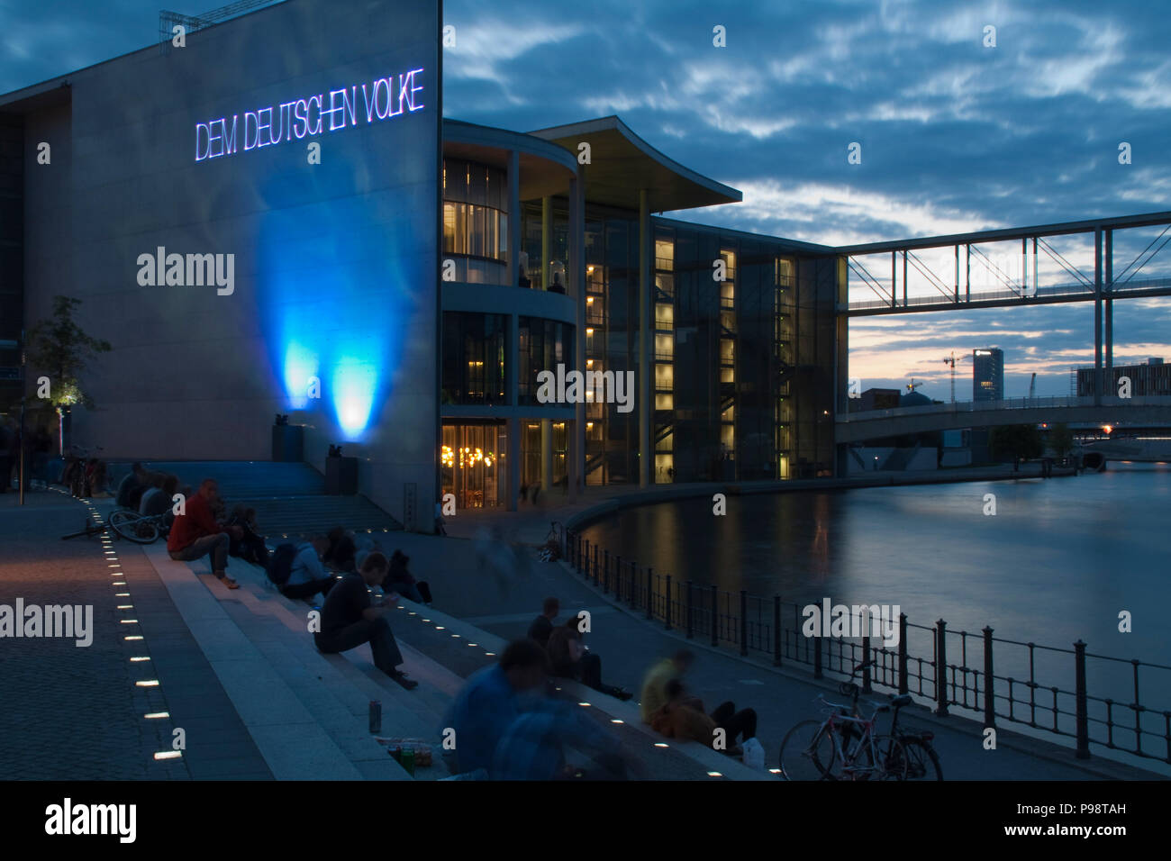 Berlin/Berlin, Germany July 10th 2013 At dusk, a multimedia show is