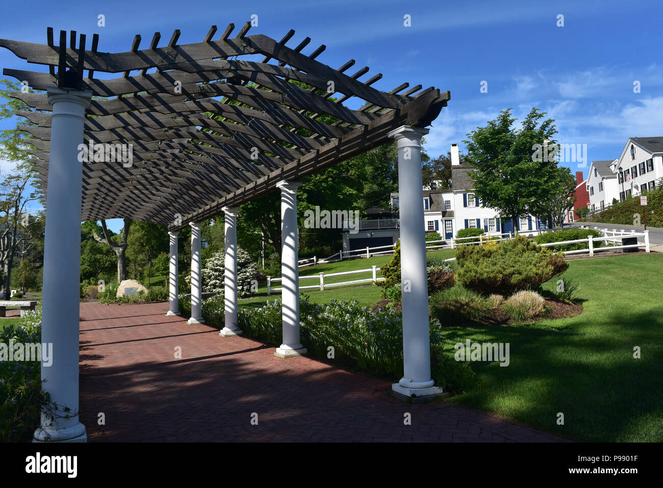 Trellis in Brewster Gardens in Plymouth Massachusetts Stock Photo Alamy