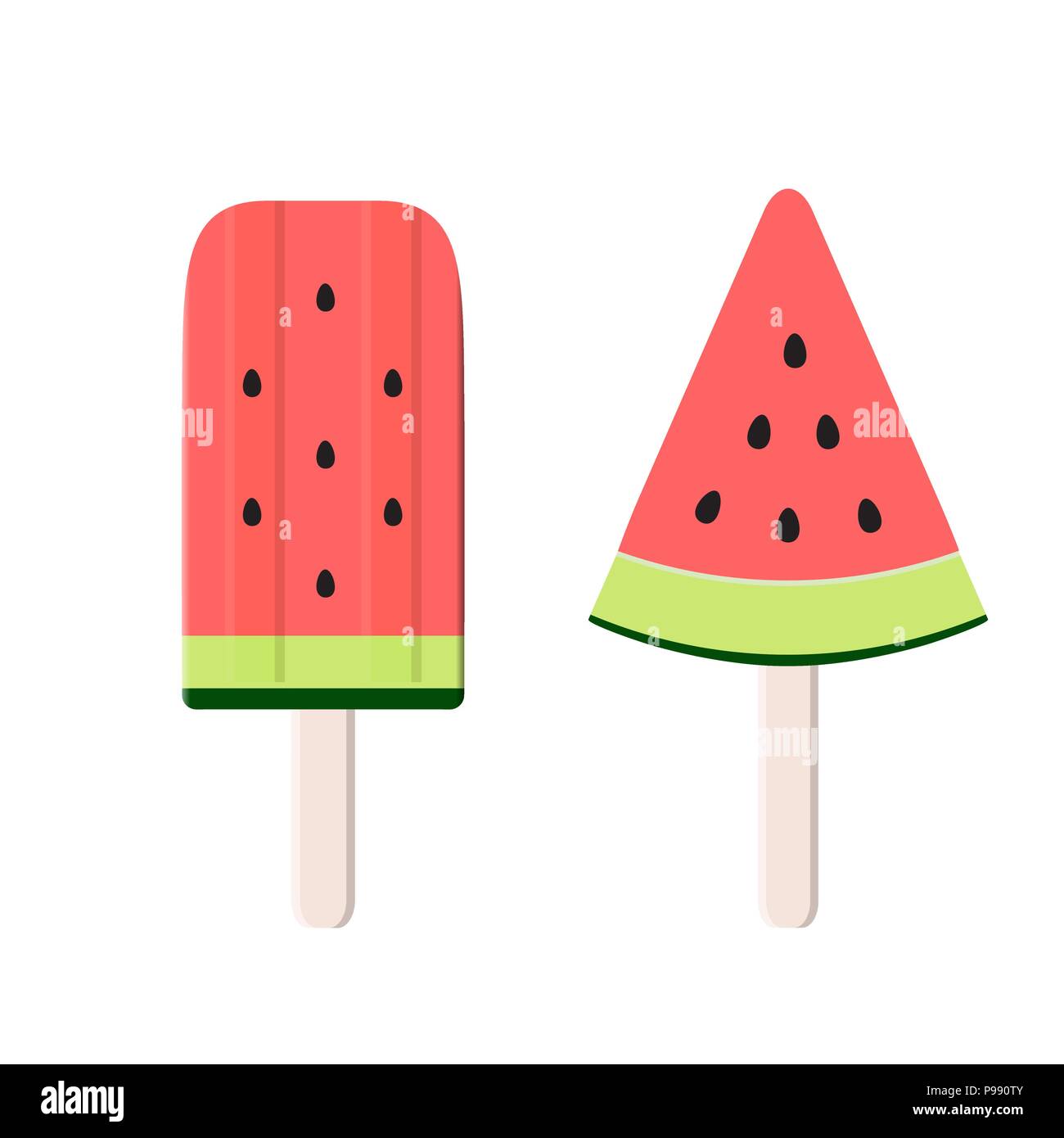 Watermelon Ice Cream Icon Vector Illustration Stock Vector