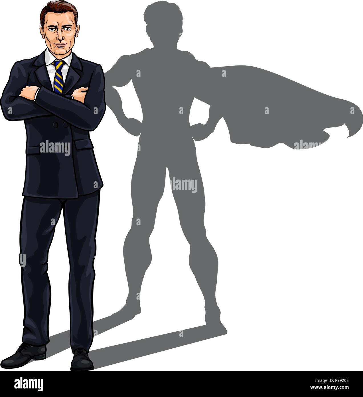 Superhero Business Man Stock Vector