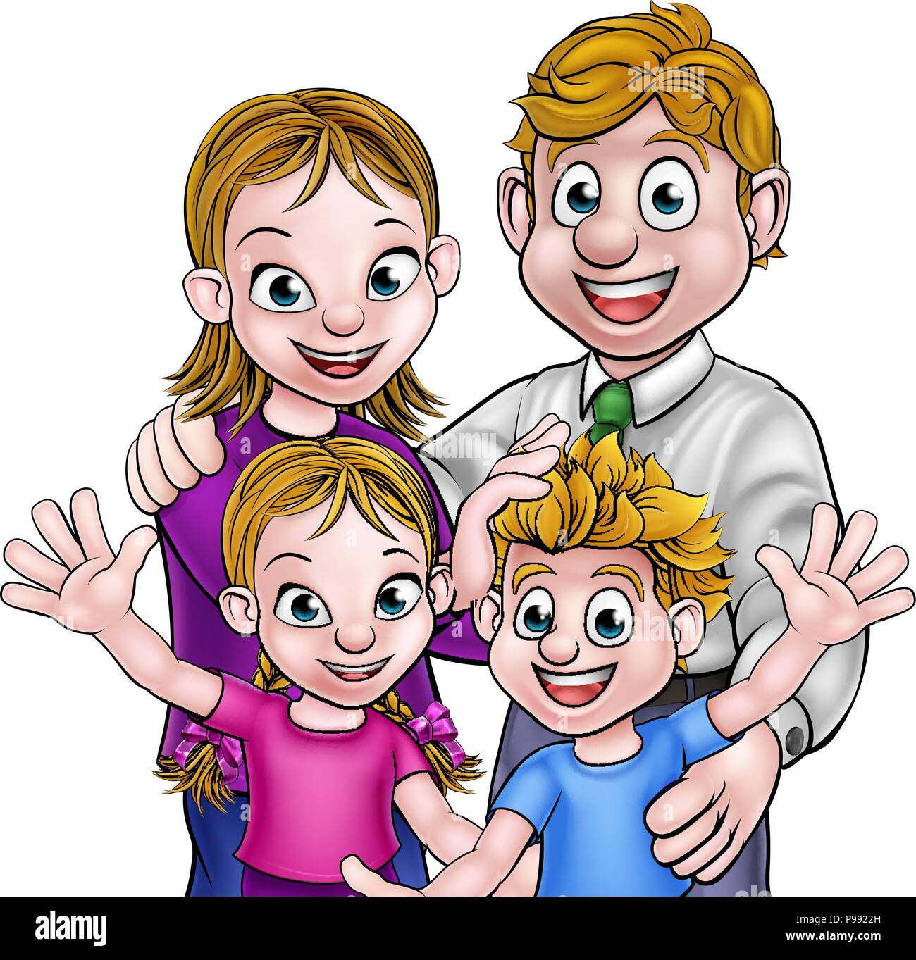 Cartoon Parents and Children Stock Vector Image & Art - Alamy