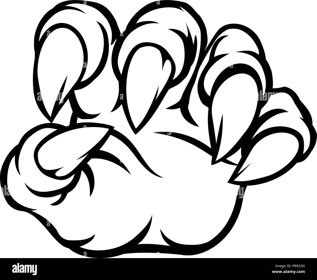 Monster Animal Claw Talons Hand Stock Vector