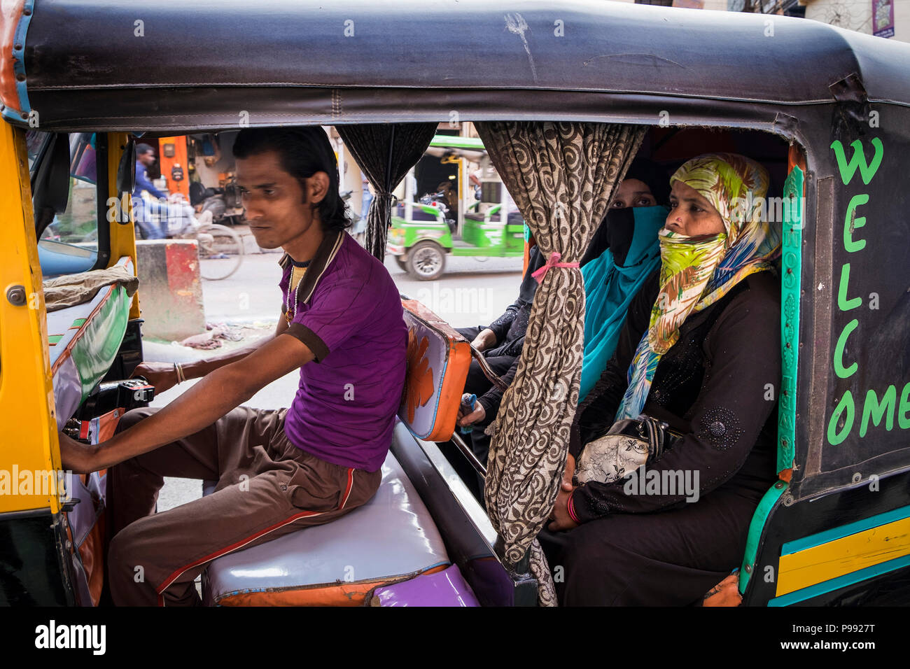 Varanasi Rickshaws Indian folk at rickshaw hi-res stock photography and images - Alamy