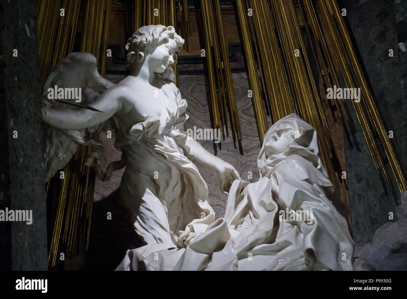Europe. Italy,Rome,Church of Santa Maria della Vittoria,sculpture by