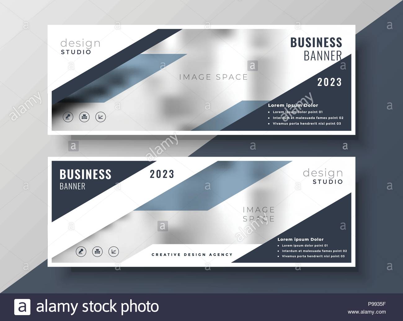Two Corporate Professional Business Banners Design Stock Vector