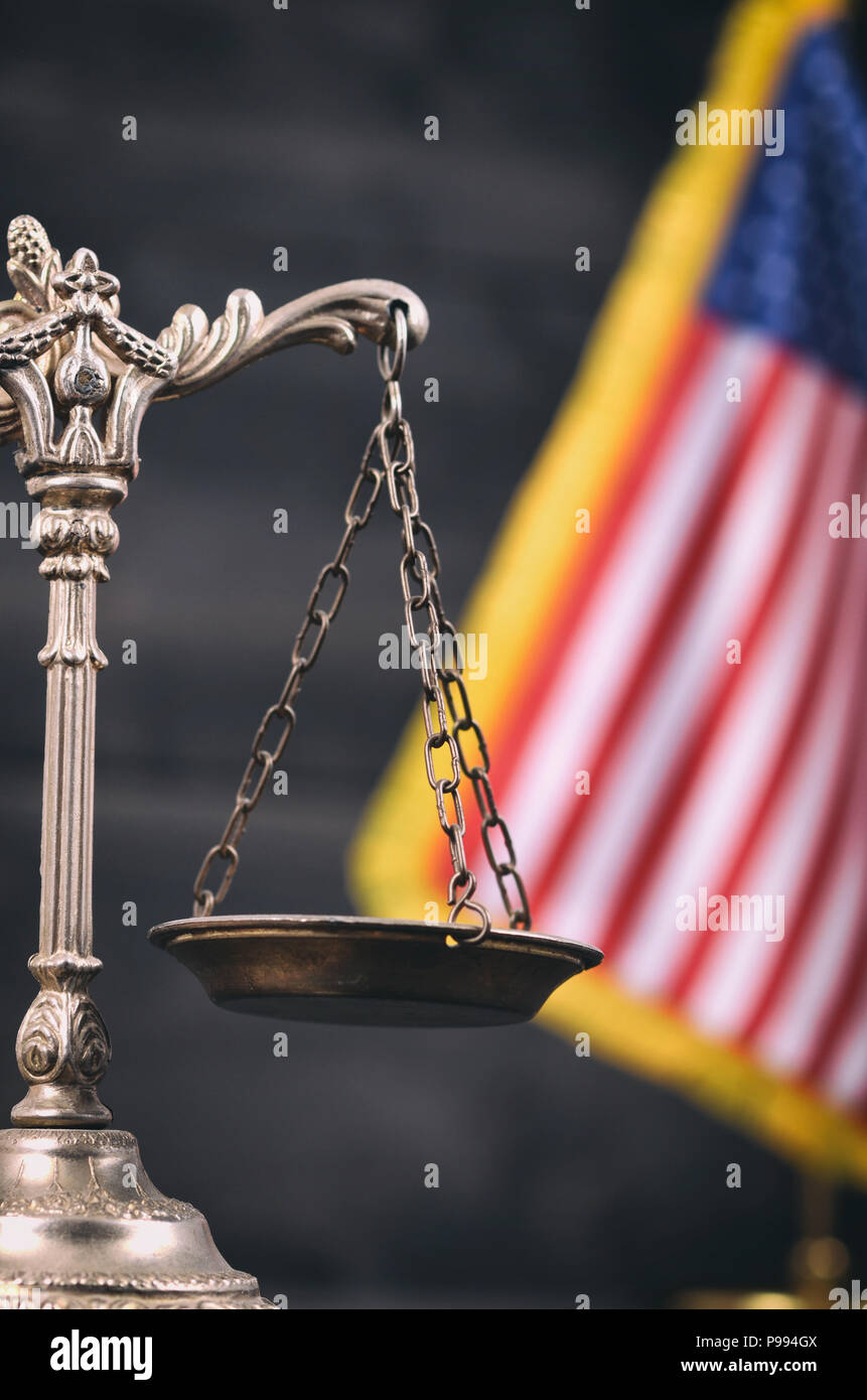 Law and Justice, Legality concept, Scales of Justice in front of the