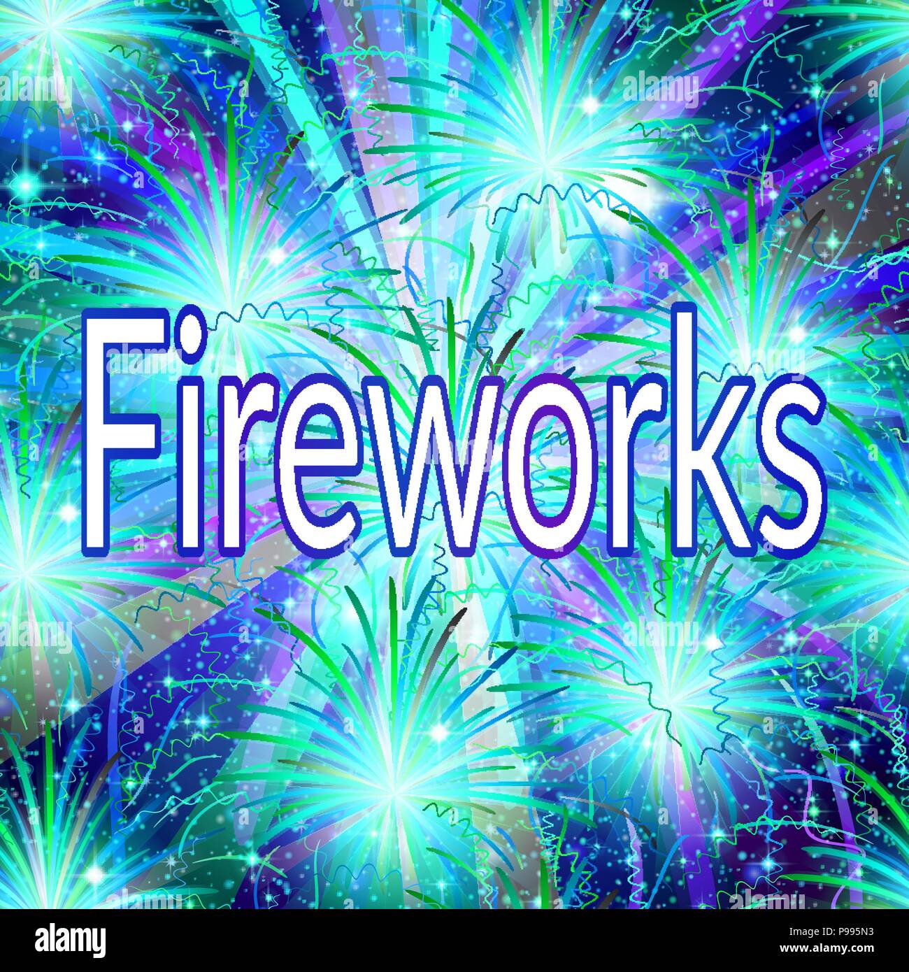 Firework, Holiday Background Stock Vector