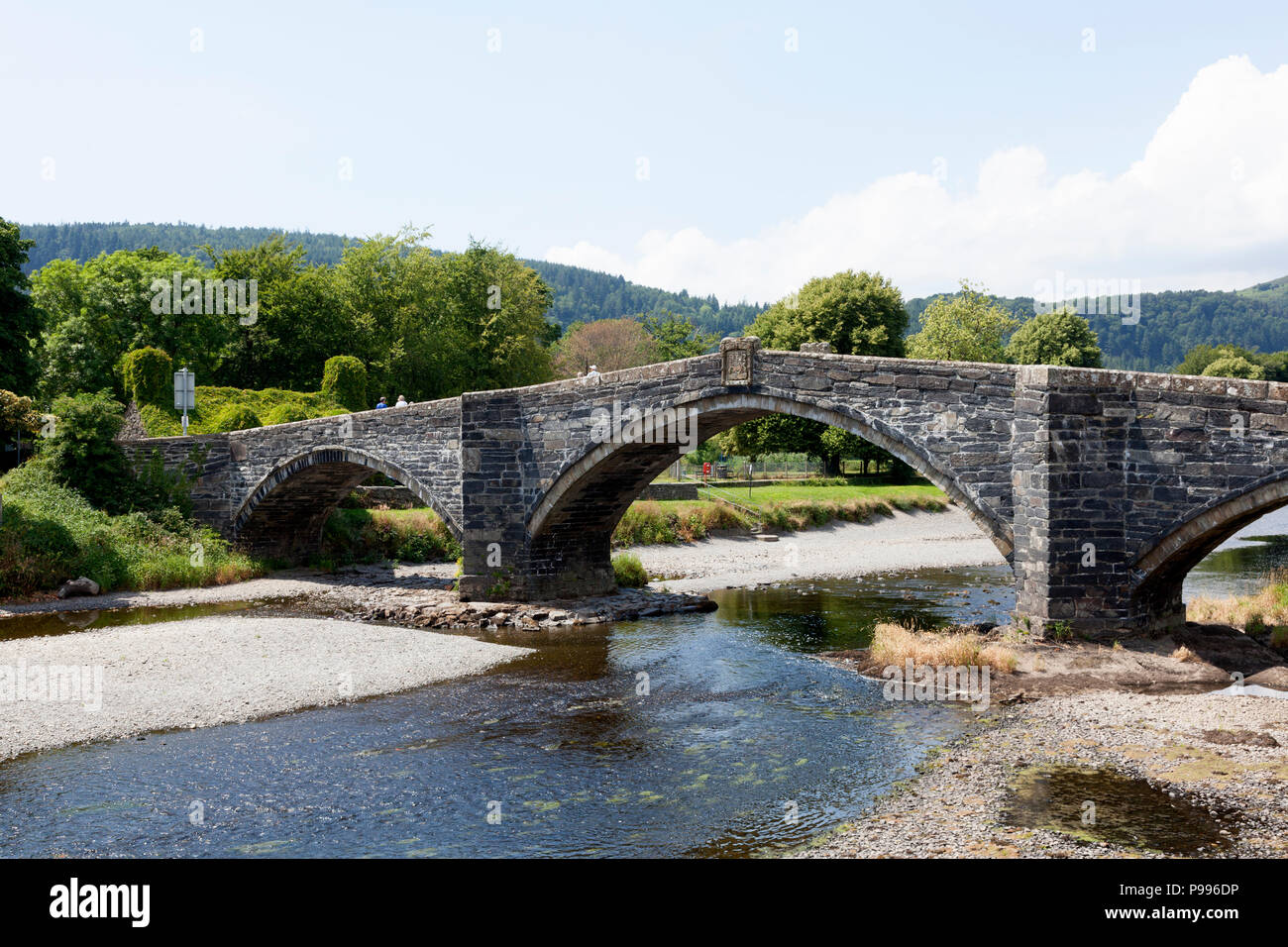 Pont Fawr bridge across the River Conwy, Llanrwst, Clwyd, Wales Stock Photo