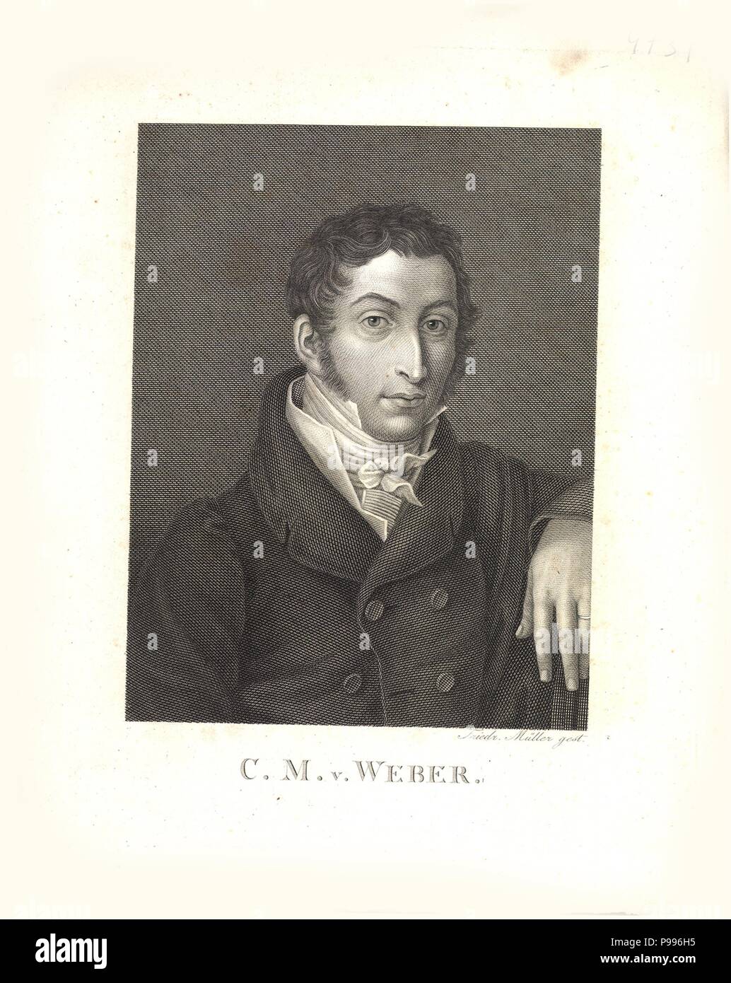 Portrait of Carl Maria von Weber (1786-1826). Museum: Eötvös Loránd Tudományegyetem. Stock Photo
