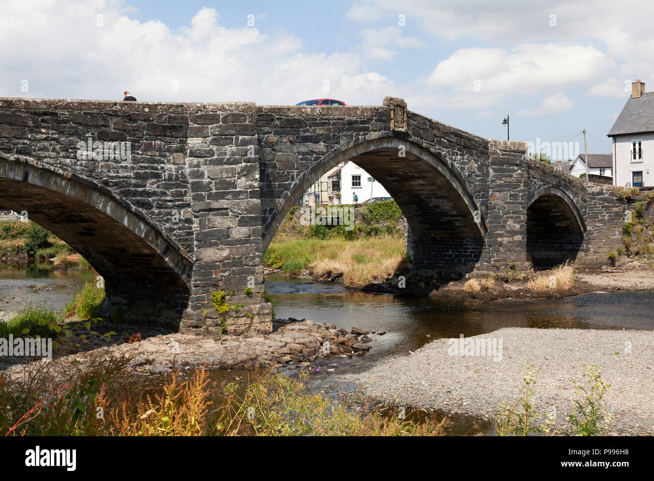 Pont Fawr bridge across the River Conwy, Llanrwst, Clwyd, Wales Stock Photo