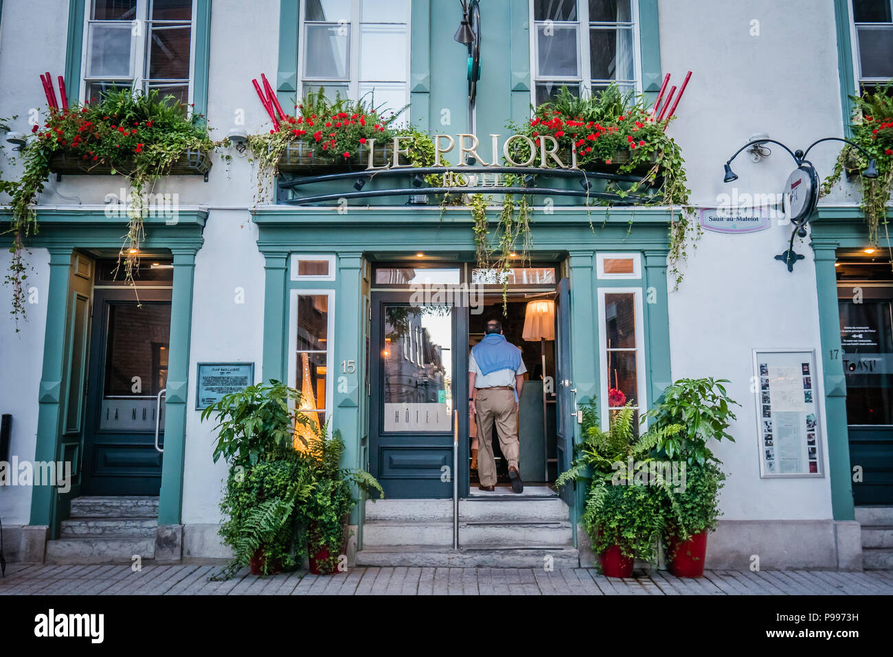 charming hotel in quebec city canada Stock Photo