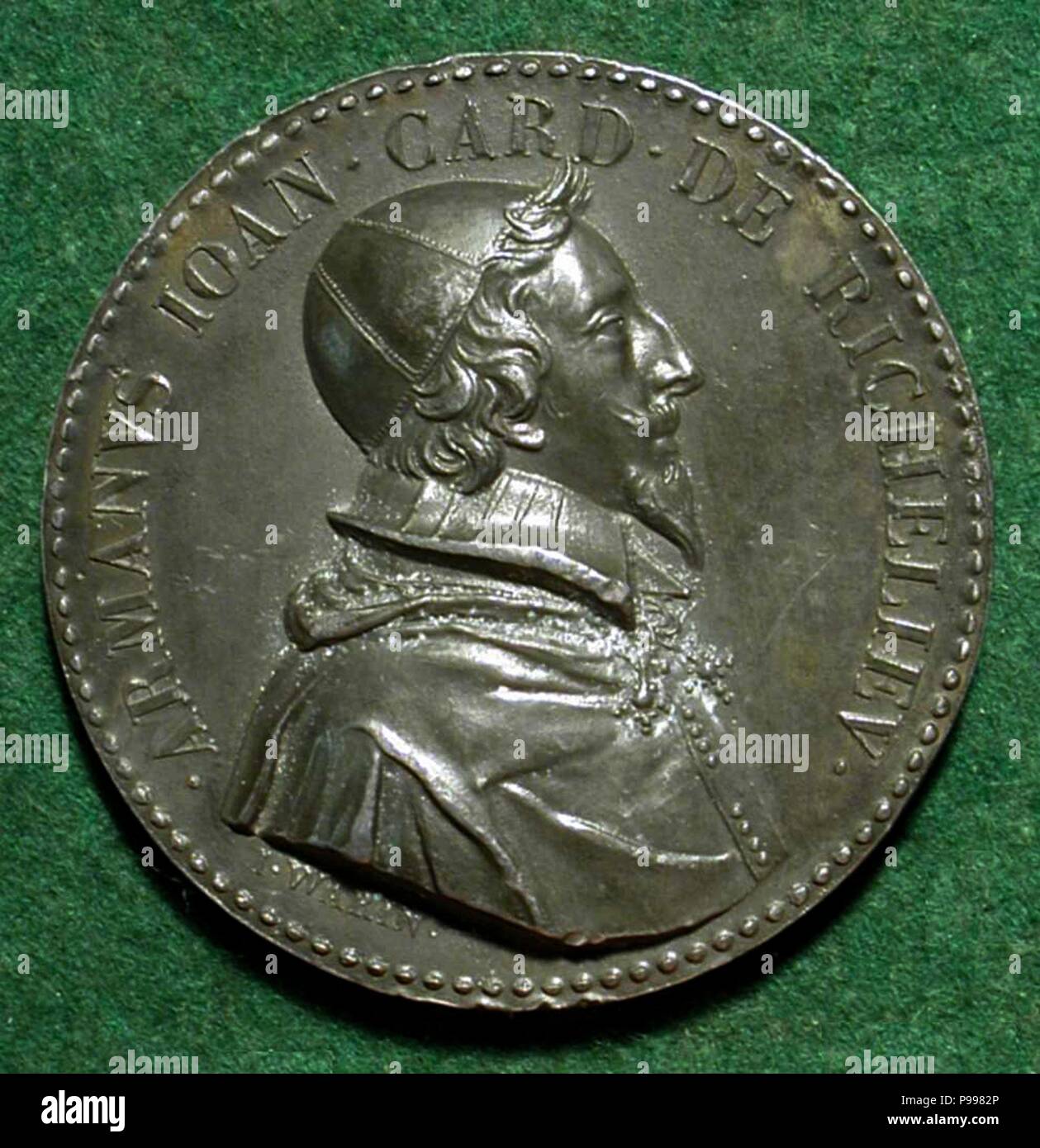 Medal Cardinal de Richelieu. Museum: PRIVATE COLLECTION. Stock Photo