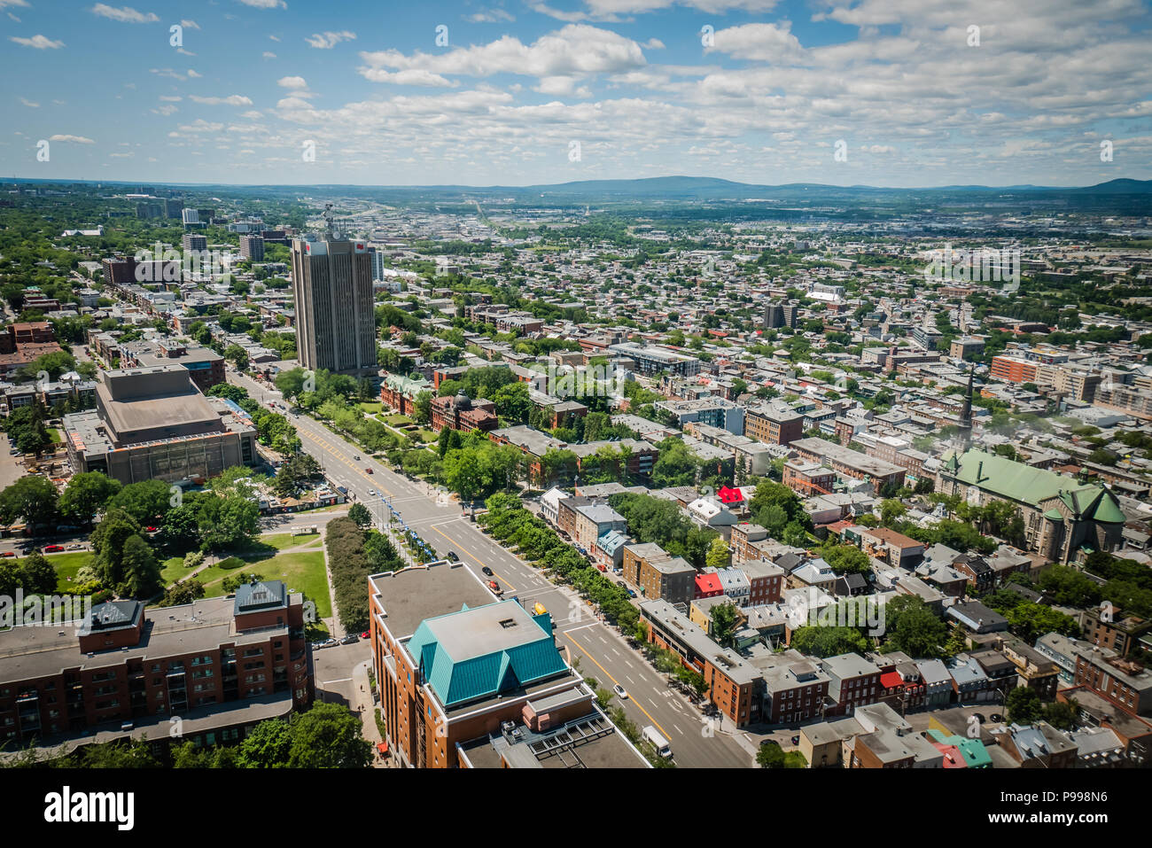birds eye view of the quebec city canada during the day in the summer Stock Photo