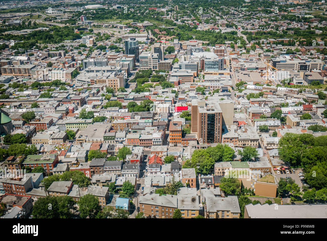 bird eye view of the quebec city canada during the day in the summer Stock Photo