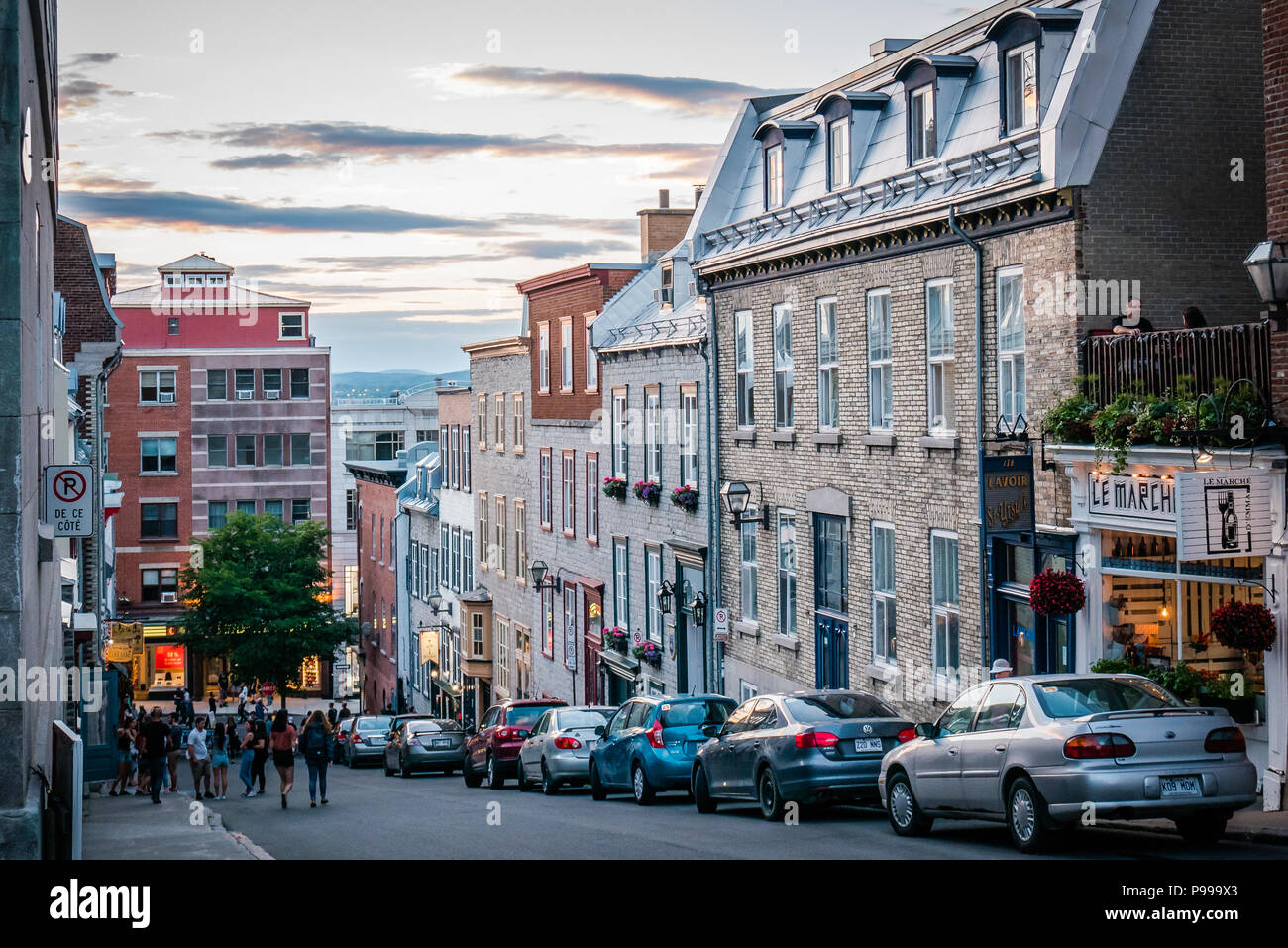 quebec city is a popular summer travel destination in canada Stock Photo