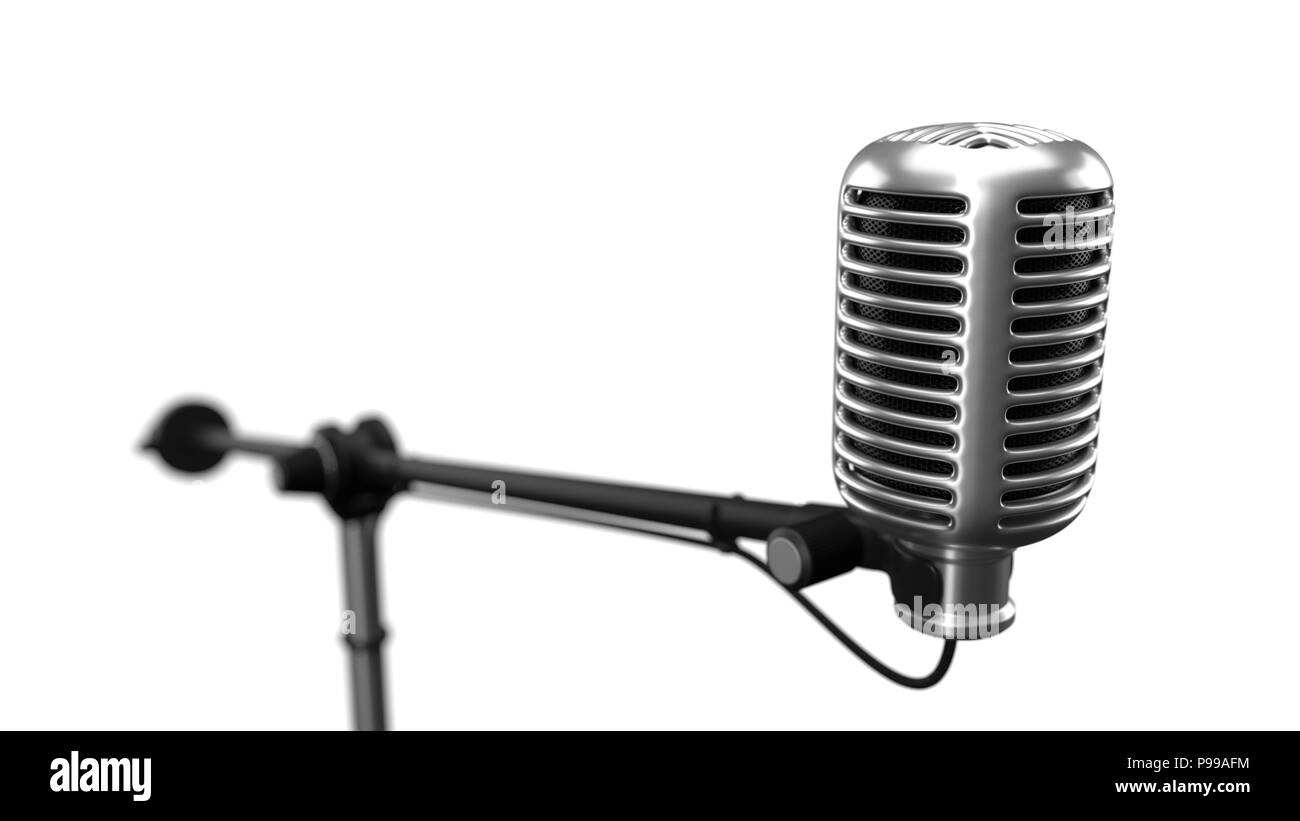 big condenser microphone. 3d illustration Stock Photo Alamy