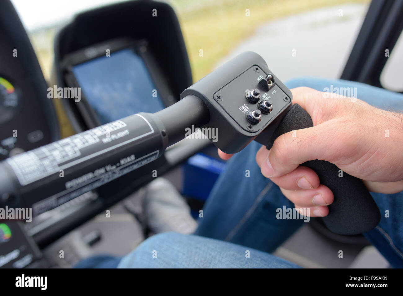 pilot controlling the aircraft Stock Photo - Alamy