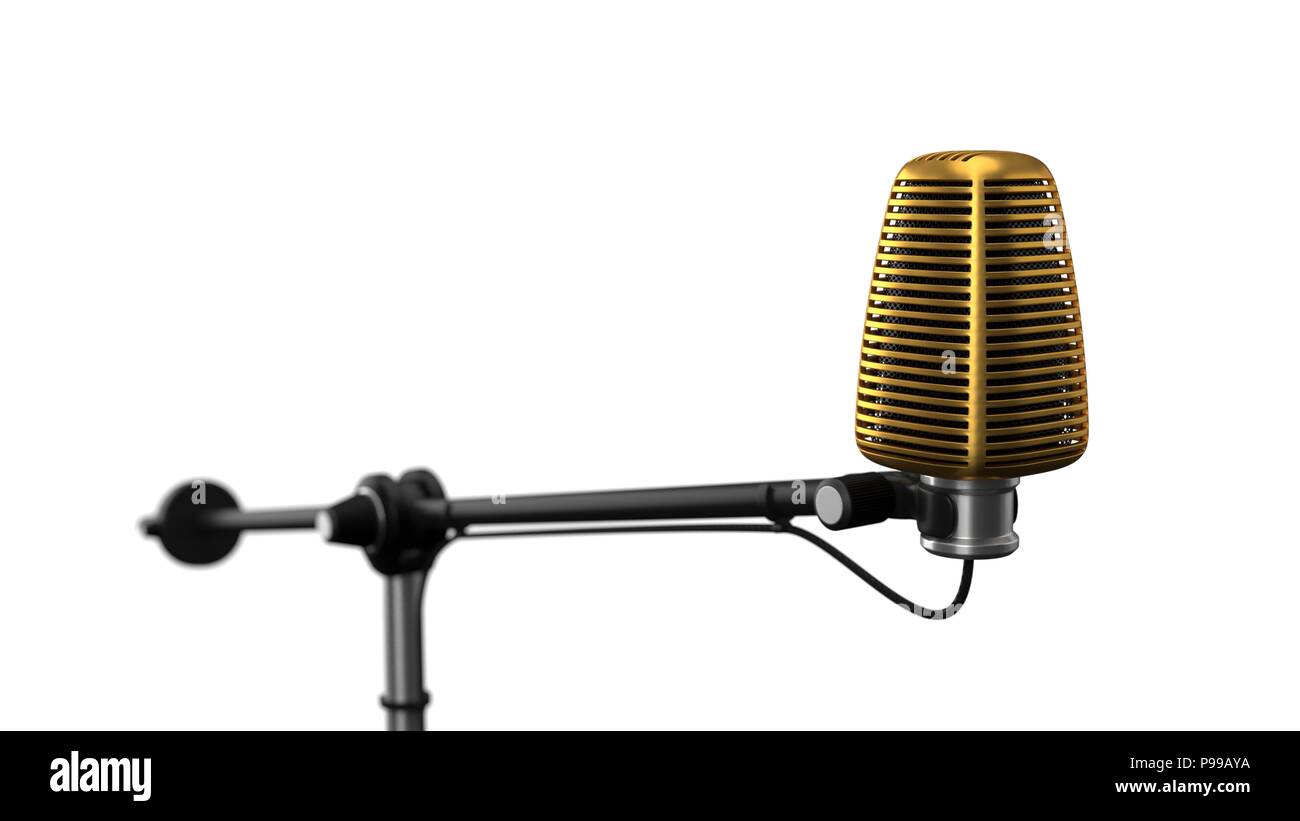 big condenser microphone. 3d illustration Stock Photo