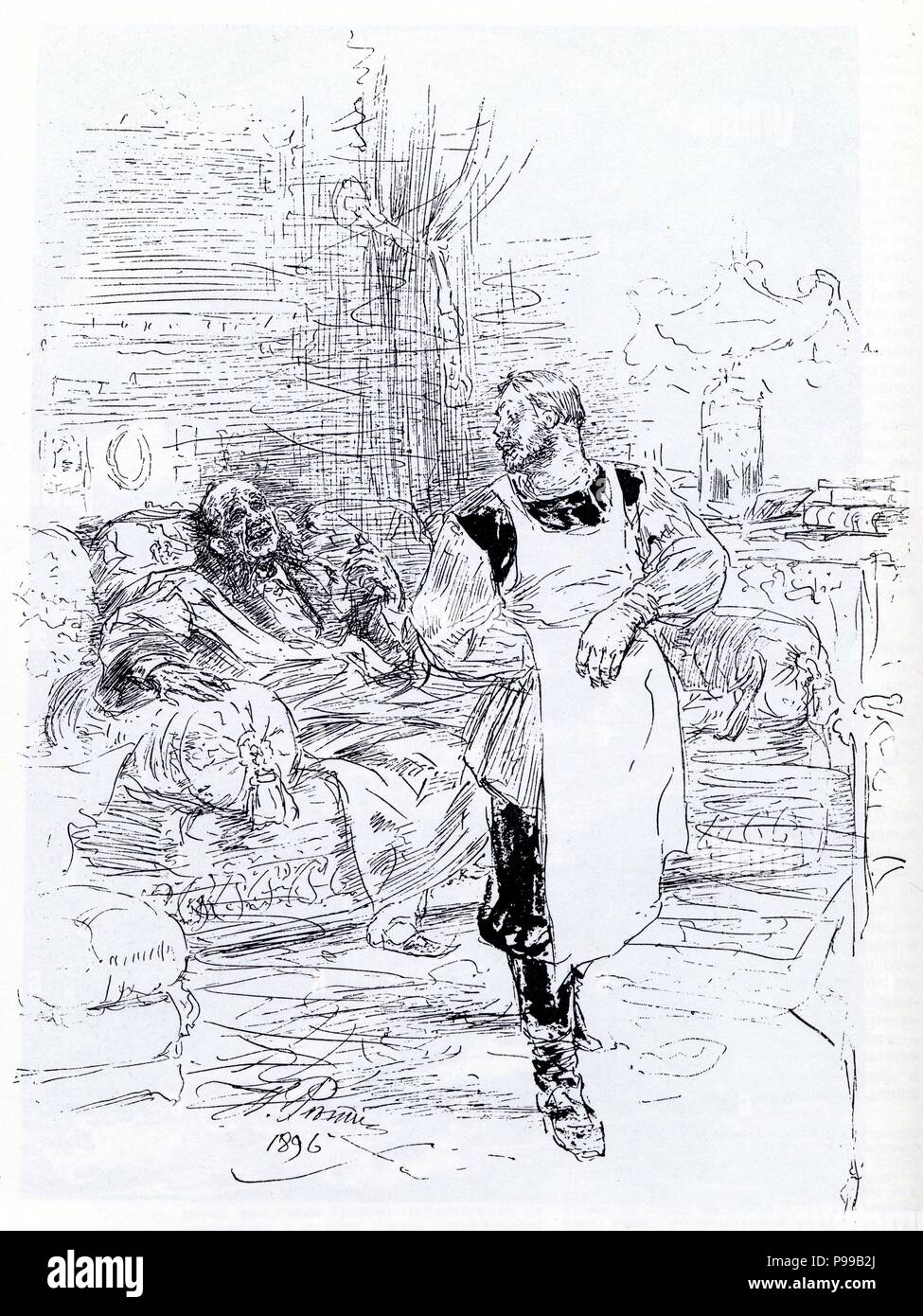 Illustration for the novel "The Death of Ivan Ilyich" by Leo Tolstoy