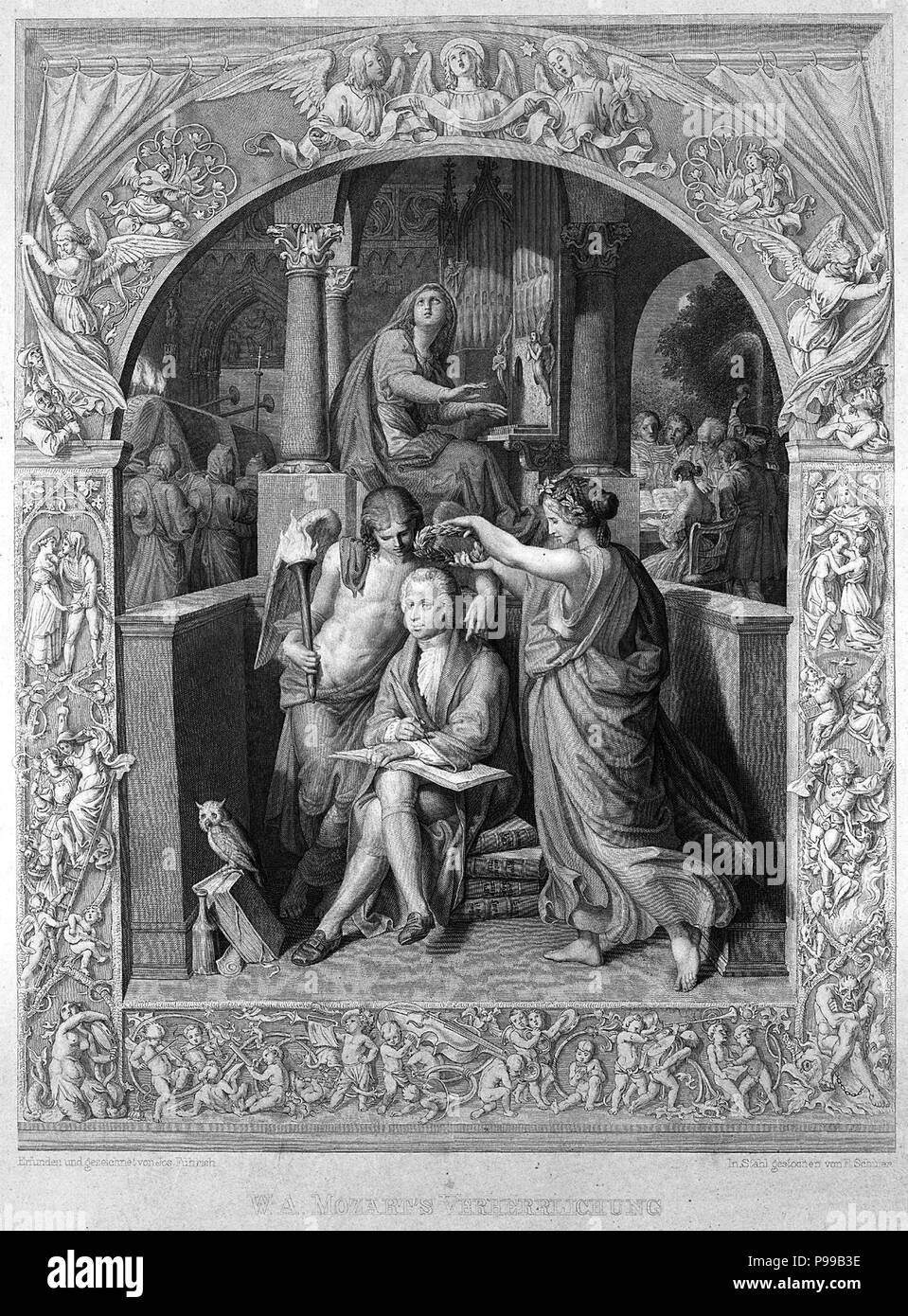 The glorification of Wolfgang Amadeus Mozart. Museum PRIVATE COLLECTION Stock Photo Alamy