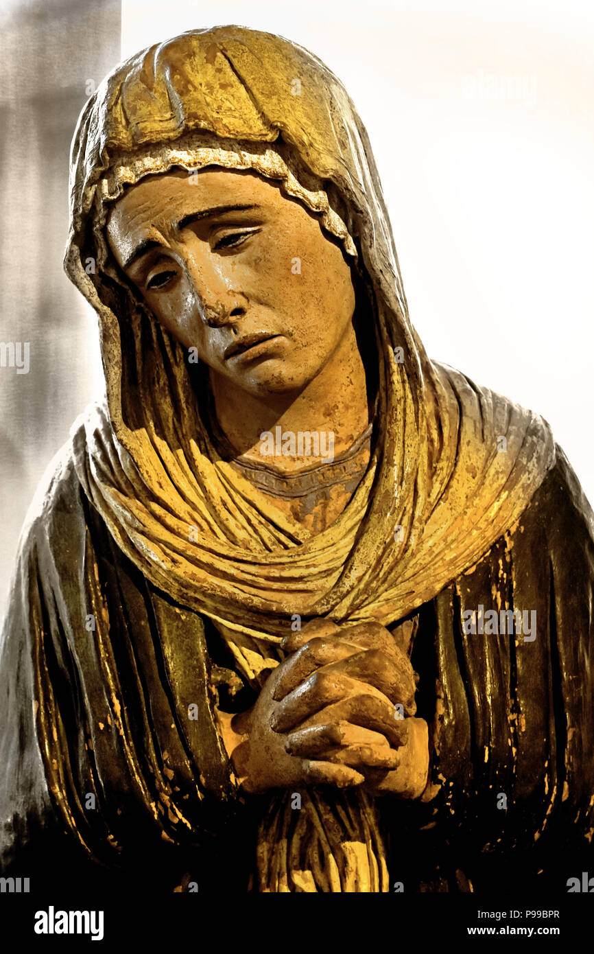 Maria Piangente - Weeping Mary by Andrea Briosco ( Riccio)1460-1532 Italy Italian Stock Photo