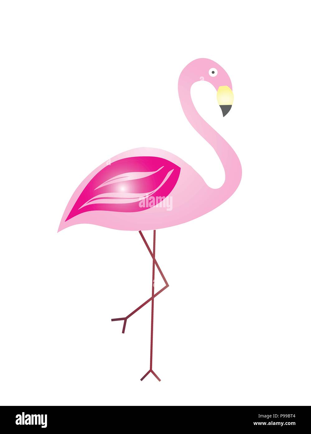 pink flamingo vector illustration on white background Stock Vector ...