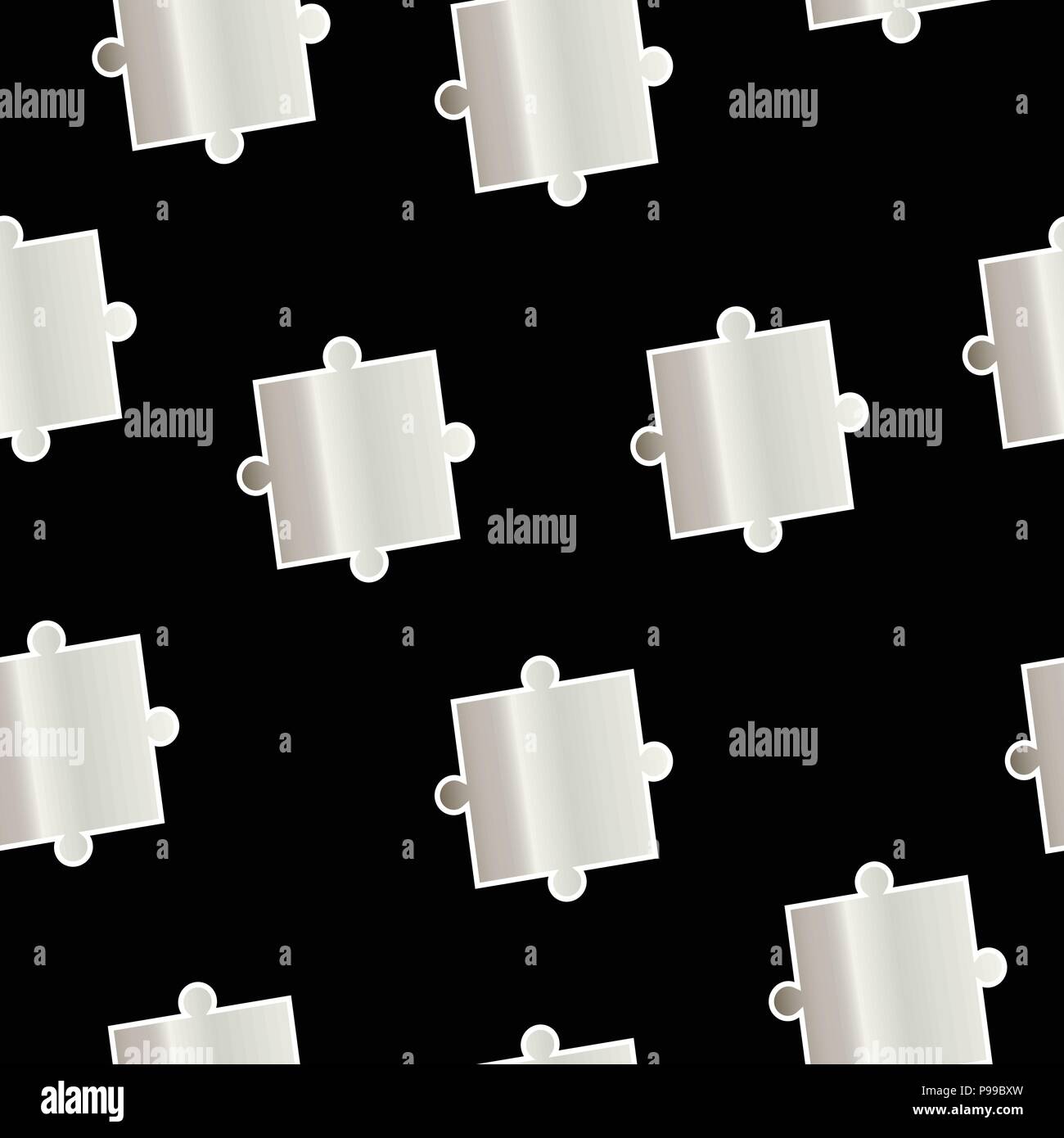 seamless pattern with puzzle pieces on black background - jigsaw puzzle ...