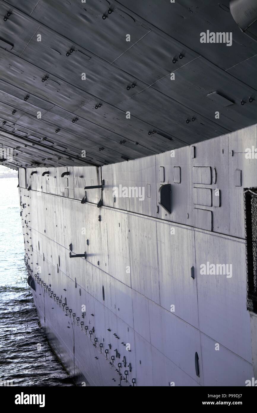 USS Midway Hull Stock Photo