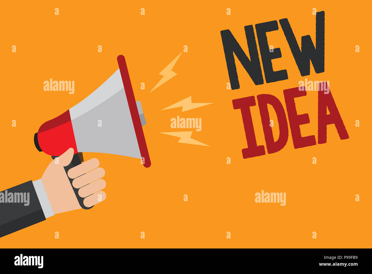 Writing Megaphone Handwriting text writing New Idea. Concept meaning A thought or ...
