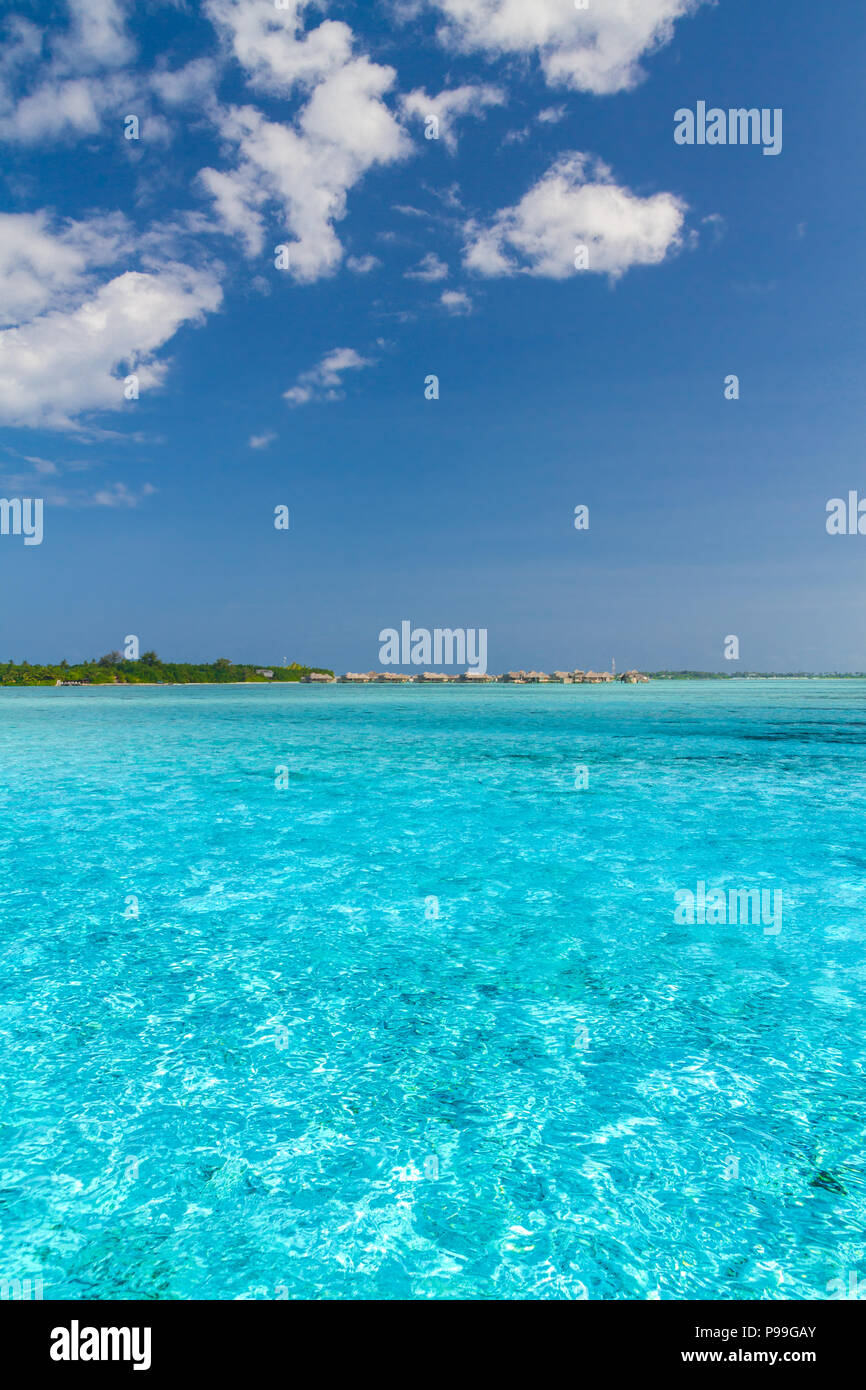 perfect tranquil beach scene in maldives tropical beach background
