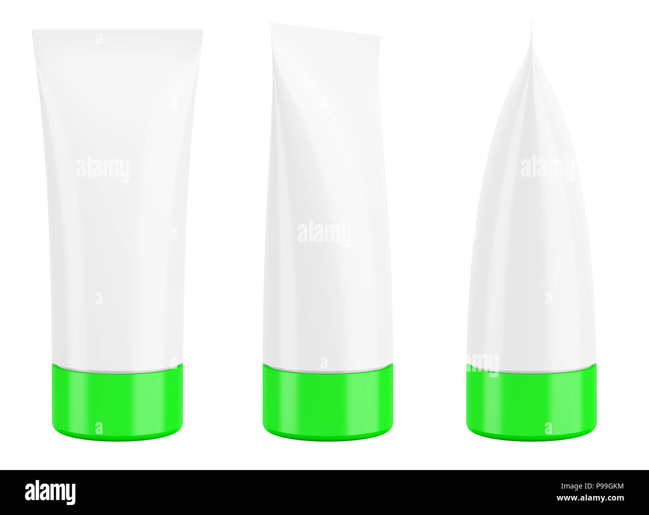 blank cream cosmetic or toothpaste tube isolated on white background ...