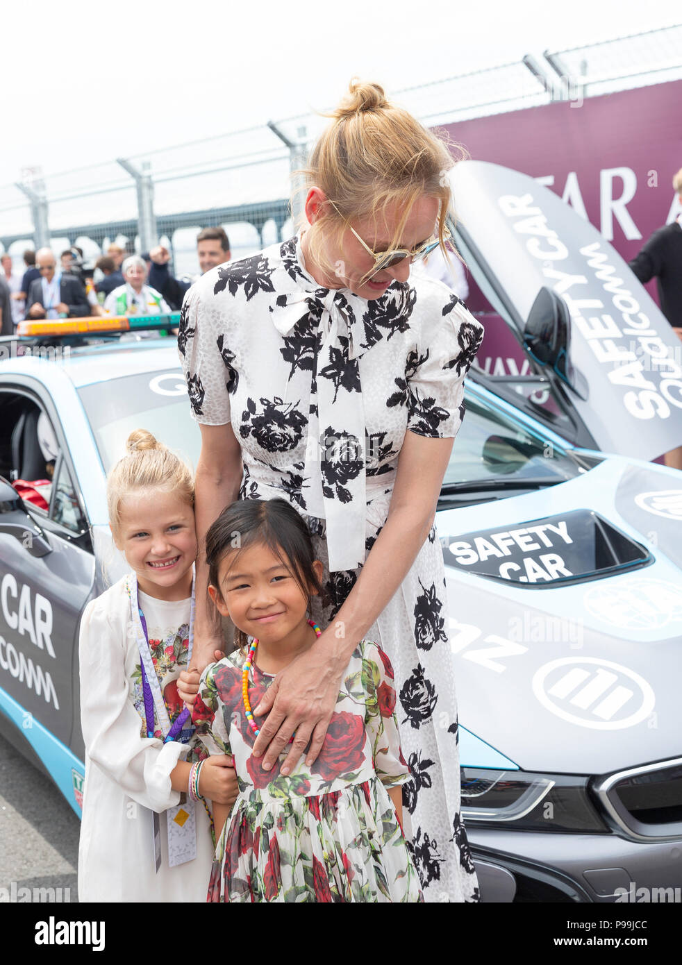 Uma Thurman leaves Cannes with baby daughter Luna