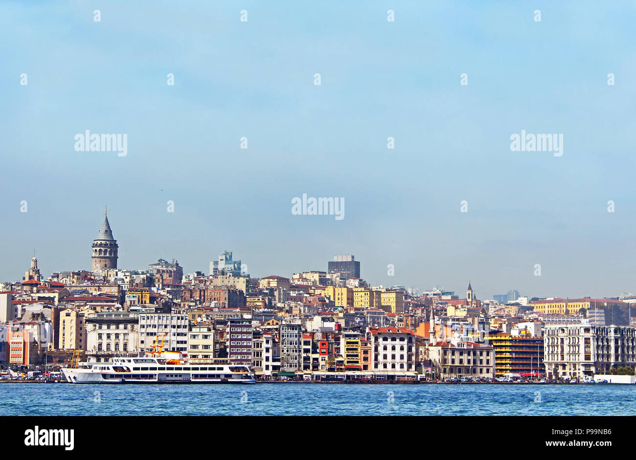 Beyoglu district historic architecture and Galata tower - medieval ...