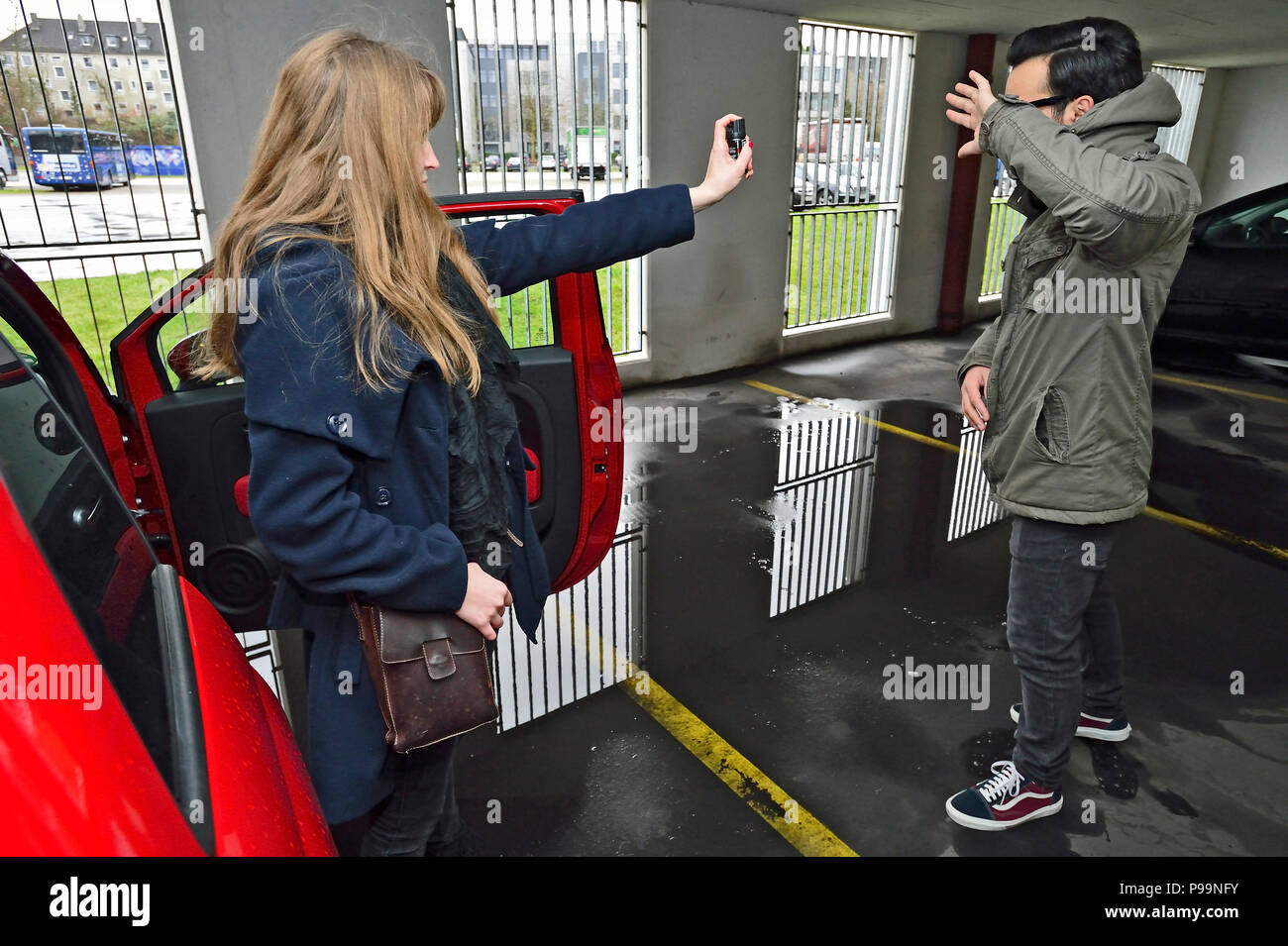 Germany, North Rhine-Westphalia- Symbolfoto pepper spray Stock Photo