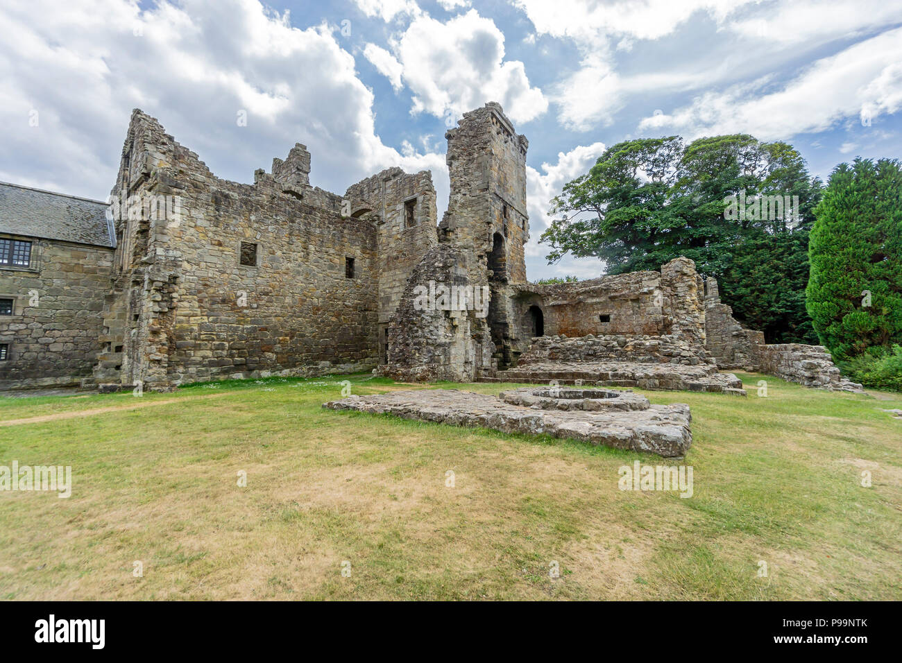 View from north of Aberdour Castle Aberdour Fife Scotland UK Stock