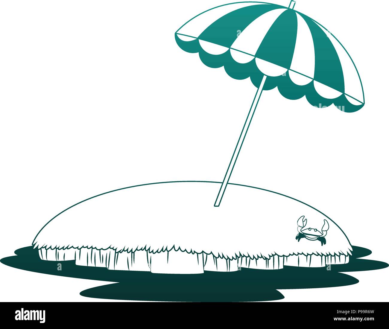 Umbrella in beach vector illustration graphic design Stock Vector Image ...